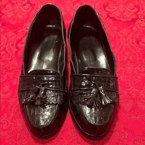 Daniele Ferradini Elegant Black Tassel Crocodile Loafers